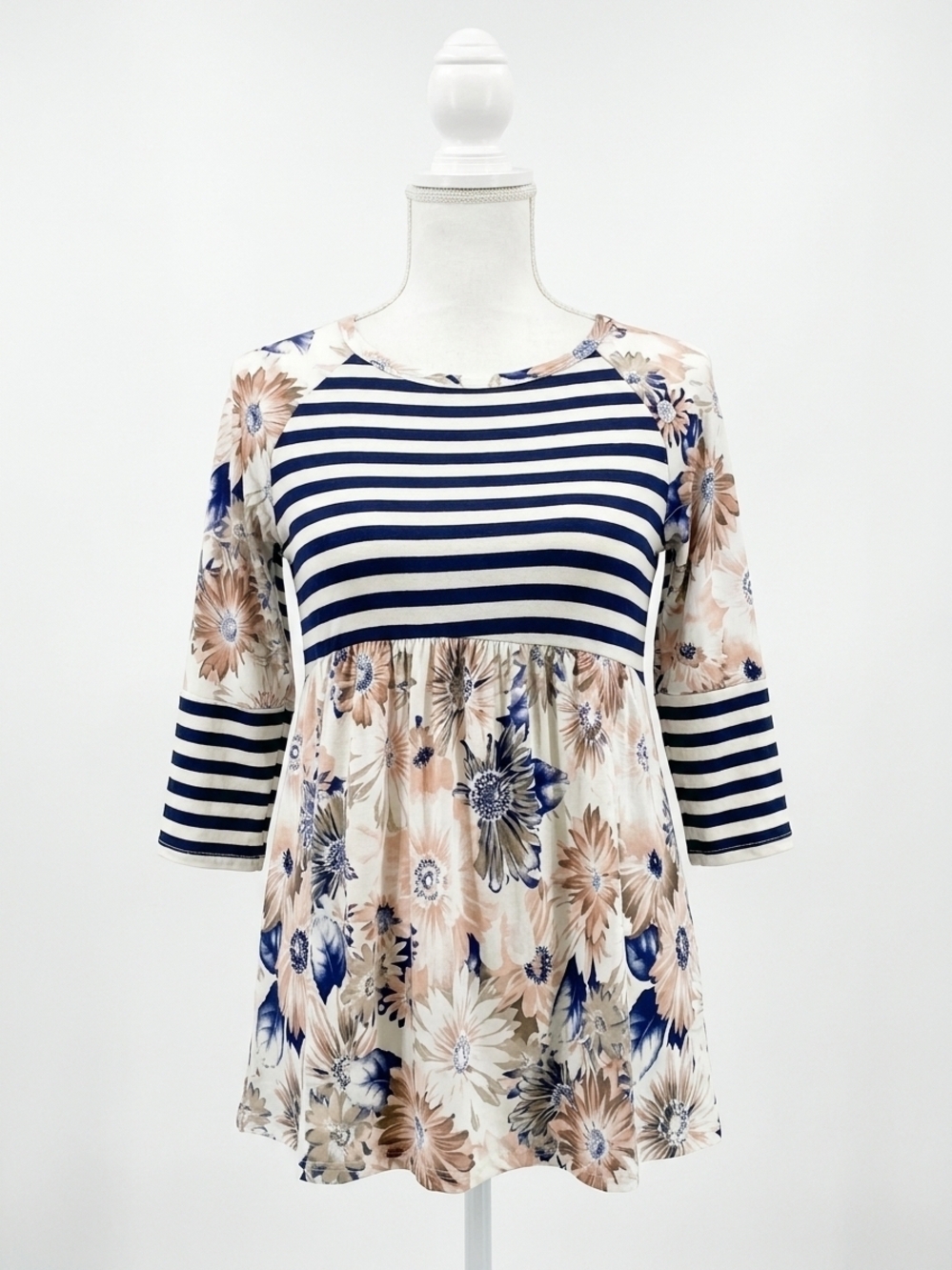 NEW HONEYME spring babydoll tee in white multi